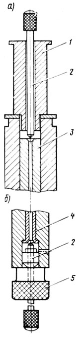 Рис. 91. Приспособления для фрезерования верхнего (а) и нижнего (б) седел электромагнитного вентиля