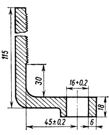 Рис. 156. Угольник для проверки корпуса щеткодержателя (ТЛ-2К1)